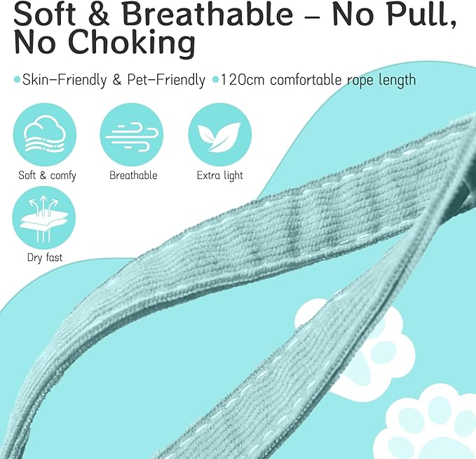 Cat Harness and Leash Set - Breathable Adjustable Soft Vest for Cats, Escape Proof Kitten Harness for Easy Control and Daily Outdoor Walking