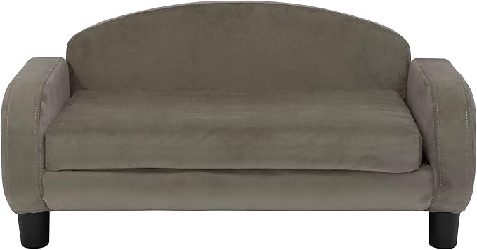 Paws & Purrs Cat Sofa Bed, Pet Couch for Indoor Cats Elevated Cat Beds with Removable Washable Mattress Cover for Kitten, Puppy or Small Animal- 31.5" Wide, Ash