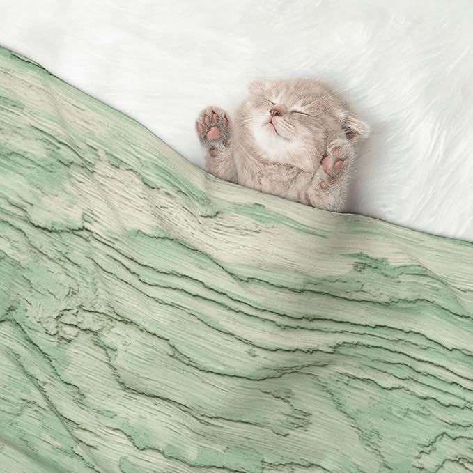 Cat Dog Blanket Pale Green Wood Ultra Soft Warming Mat for Indoor Pet Beds Furniture 27.6 X 19.7inch