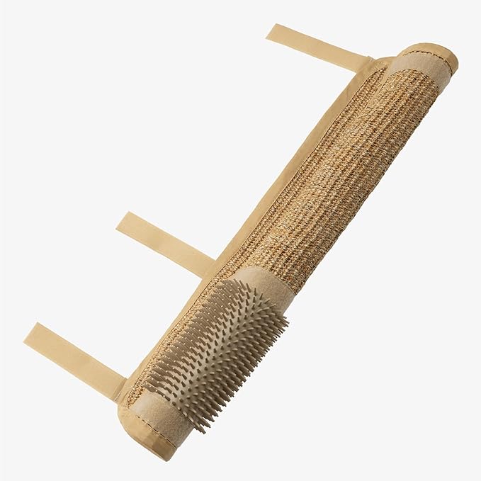 Navaris Cat Scratcher and Brush Table Leg Protector - Sisal Scratching Mat for Furniture Protection - Robust Cat Accessories to Protect Furniture - Scratch Pad for Indoor Cats