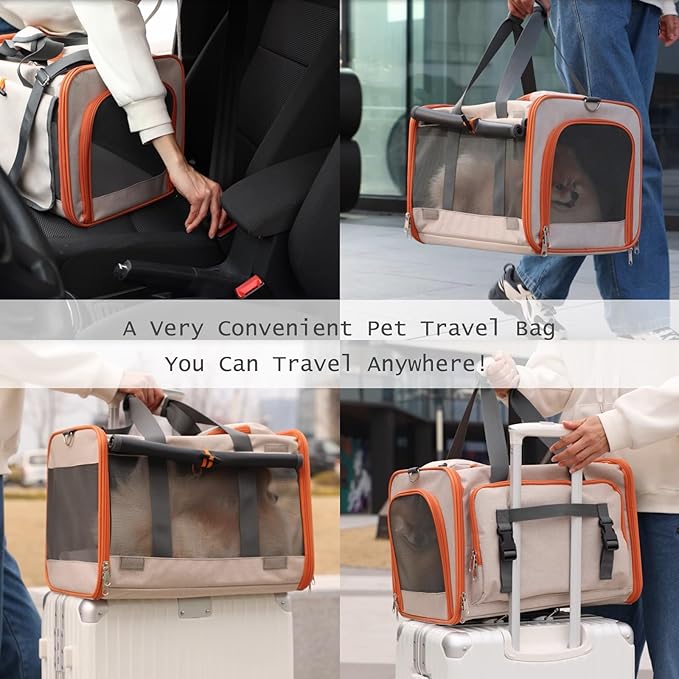 Dog Carriers for Small Dogs Stylish Cats Carrier Airline Approved Pets Softsided Bag for Cats Puppy,Large Pocket,Breathable,Pet's Carrier Privacy Protection Outdoor Travel Kitties Kennel