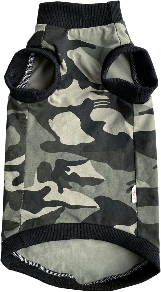 Cat Vest Pet Clothes, Summer Cotton T-Shirts Pet Clothes,Round Collar Vest Kitten Shirts Sleeveless for Sphynx Hairless Cat (Vest X-Large, Black Camo)