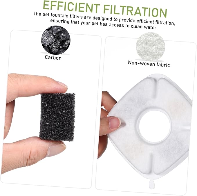 Sosoport 24sets Pet Water Fountain Filters Filtration System for Pet Water Dispenser Replacement Filters for Dogs Cats