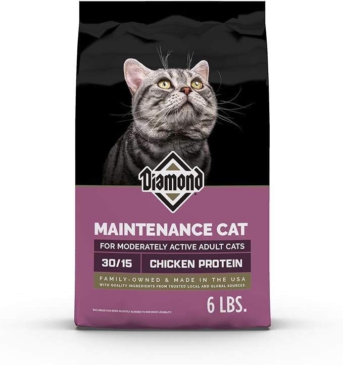 Diamond Maintenance Cat Dry Food 30/15 for Moderately Active Adult Cats 6lb Bag