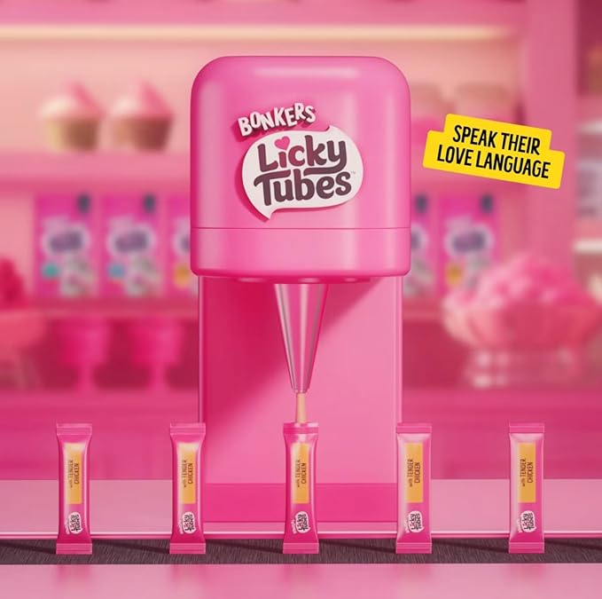 Bonkers Licky Tubes Chicken,Tuna and Salmon Flavored Lickable Cat Treats, 20 Count (8 Chicken, 4 Tuna, 8 Salmon) with Cat Spring Toys Bundle Pack