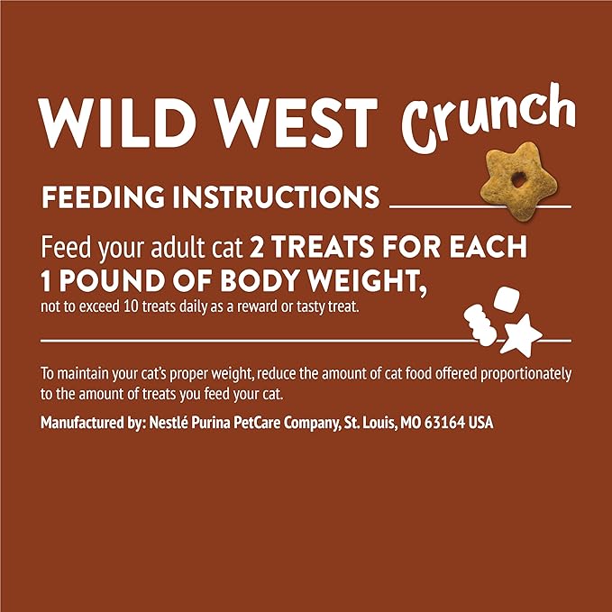 Purina Friskies Cat Treats, Party Mix Wild West Crunch - (Pack of 10) 2.1 oz. Pouches
