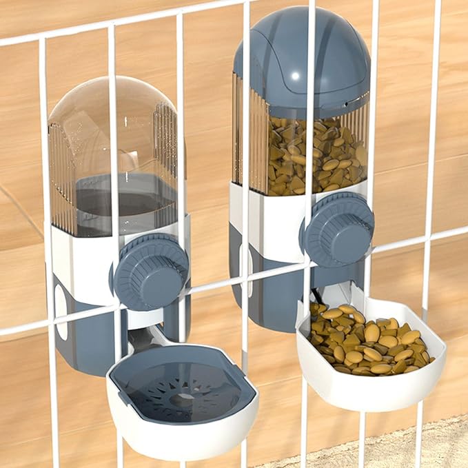 Water Feeder Automatic and Dispenser Feeding Watering Pet Cage Mount Automatic Pet Feeder for Cats