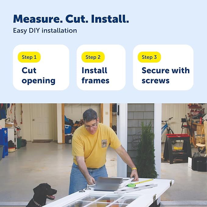 PetSafe Interior Cat Door: 2-Way Locking, Indoor Pet Door Flap - Tinted Privacy Door for Cat Litter Box or Pet Feeder, Built-in Door Lock, Durable Door Frame, DIY Easy Install, Hardware Kit Included