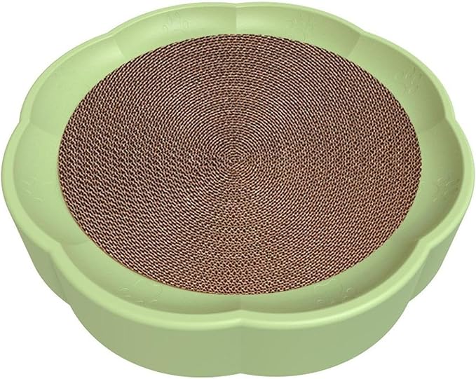 Gralara Round Cat Scratcher Sleeping Bed Lounge Furniture Protector Indoor Play Replacement Pad Circle Scratcher Pad for Indoor Cats, Green