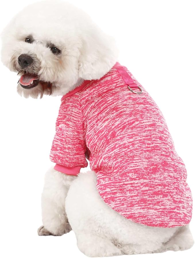 Dog Sweater, Dog Sweaters for Small Dogs, 2, 3 Pack Warm Soft Pet Clothes for Puppy, Medium Large Cat, Dogs Girl or Boy, Dog Shirt for Winter Christmas (Buckle Pink+Purple+HotPink, XX-Small)