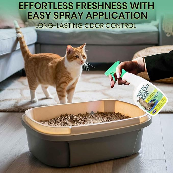 ZORBX Unscented Cat Litter Deodorizer Spray 24 Fl Oz – Fast-Acting Cat Litter Box Deodorizer for Strong Urine Odor & Cat Litter Odor Control - Advanced Pet Odor Remover & Stronger Odor Neutralizer