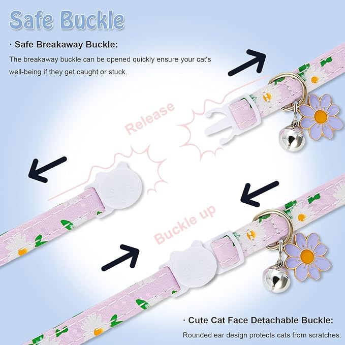Cat Collar for Airtag, Breakaway GPS Tracker Kitten Collar with Airtag Holder and Bells for Girl Boy Cats Cute Personalized Cat Collar with Fish Adjustable Length (Purpul)