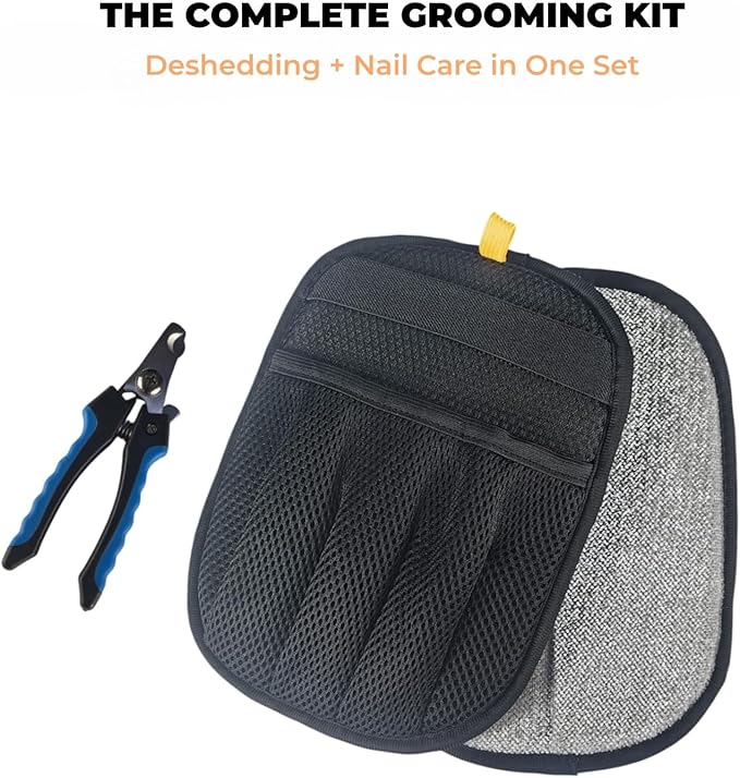 Pet Hair Removal Glove for Dogs & Cats, 5-Finger Electrostatic, Washable & Reusable Pet Hair Remover Tool, Works for Clothes, Couch, Carpet, Car Seat (2)
