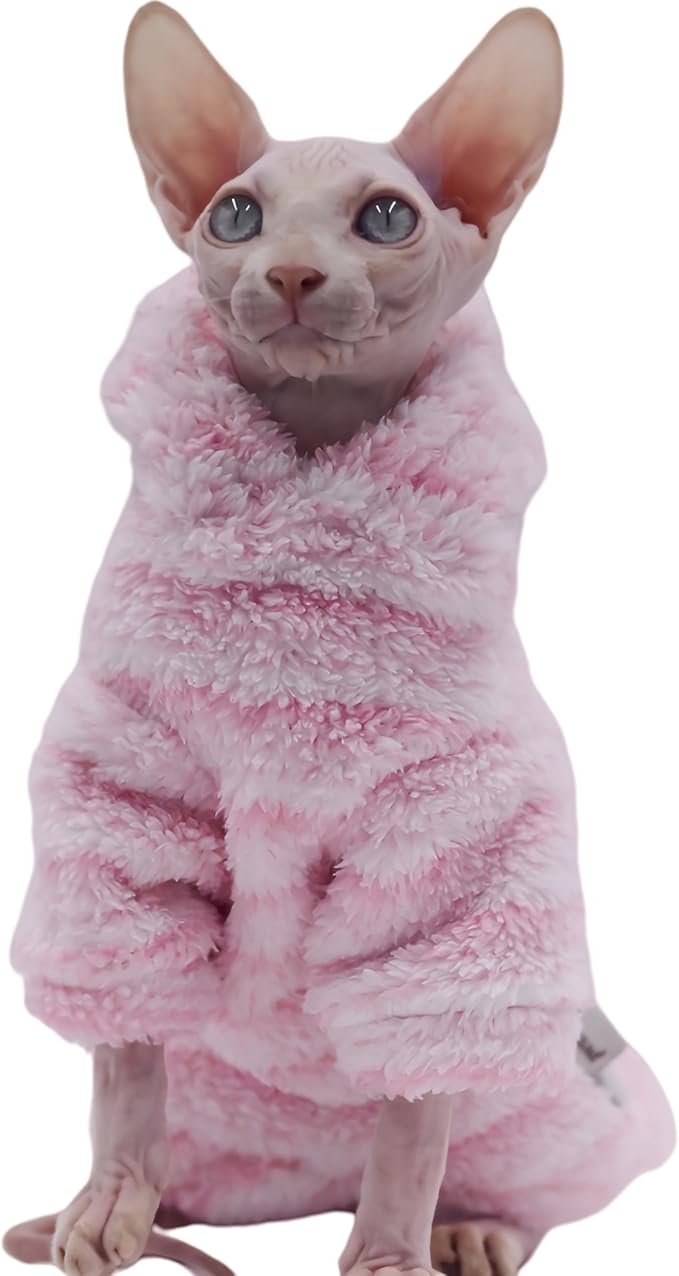 Hairless Cat Clothes Warm Thickness Soft Winter Cat Apparel for Sphynx Cats, Devon Rex Cats, Cornish and Small Cats (XX-Large)