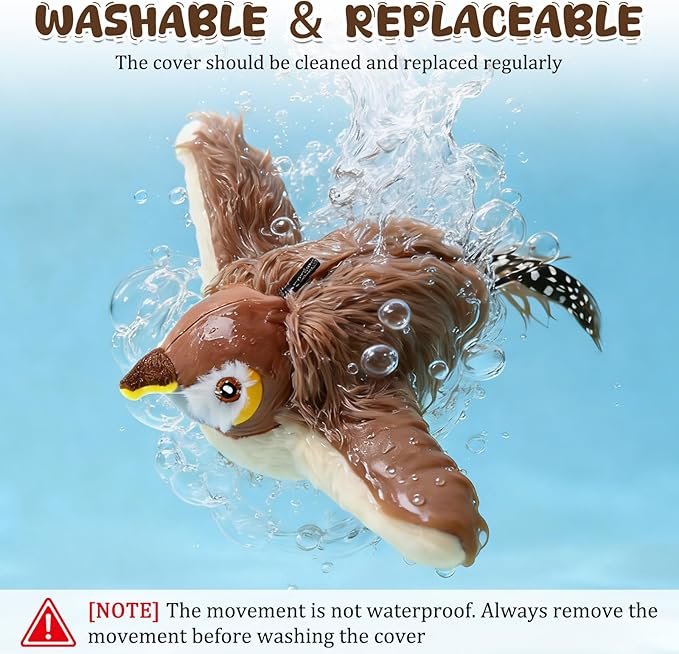 Interactive Chirping Bird Cat Toys - Flying Birds Cats Toy with Flapping Wings, Realistic Electric Sparrow Pet Plush Toys, Relieving Boredom Flying Bird Cat Toys for Indoor Cats