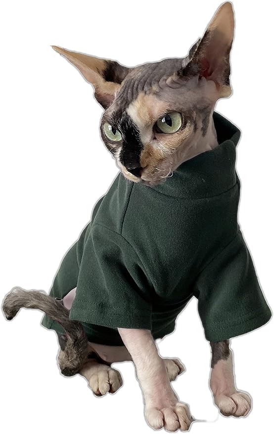 Sphynx Cat Clothes Self-Heating Warm Thermal Underwear Hairless Cat Clothes for Sphynx, Devin, Konnis Cat (S)