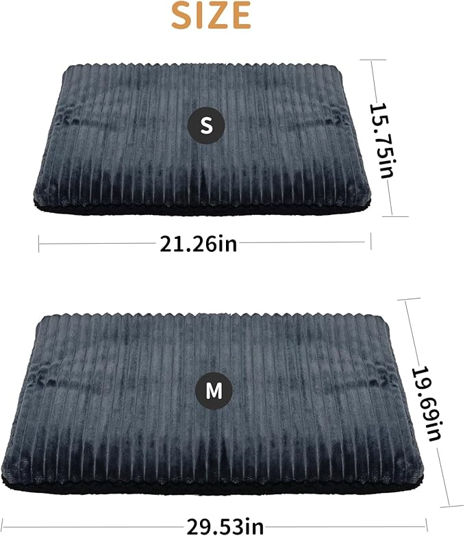 Self-Warming Cat Bed Pad 30x20 inches Self-Heating Cat Bed Mat Thermal Blanket for Indoor Cats & Dogs Stripes Gray
