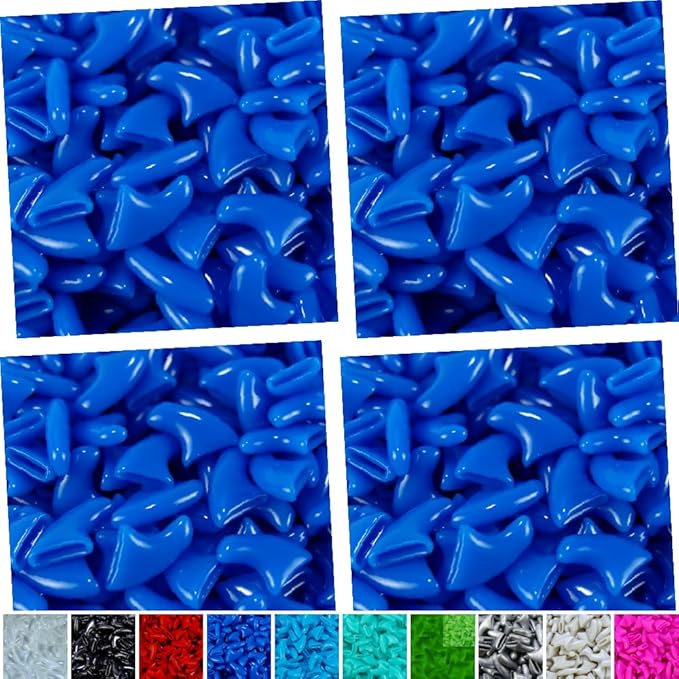 zetpo 80 pcs Cat Nail Caps | Cat Claw Covers | with Adhesives and Applicators (Blue, Medium)