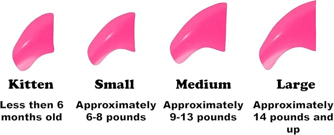 1 Year Supply Soft Nail Caps for Cats HOT Pink Small - Extra Adhesives