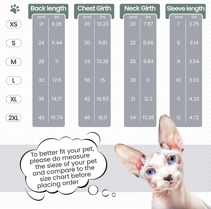 Sphynx Hairless Cats Sweater Shirt Kitten Soft Pullover Cute Cat Pajamas Jumpsuit Cotton Apparel Pet Winter Turtleneck for Cats LightGrey XS