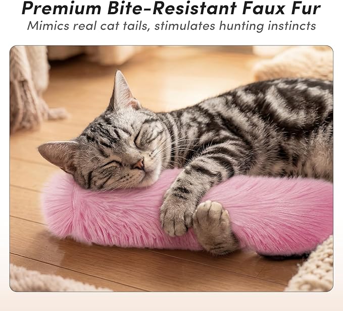 Catnip Cat Toys 4 Pack, Soft Cat Pillow Kicker Toys with Crinkle Sound, Interactive Cat Plush Toys for Indoor Cats and Kittens