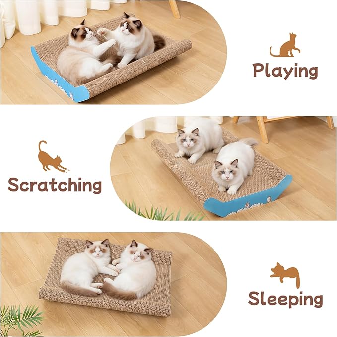 Cat Scratcher Cardboard Cat Scratch Pad Bed 22.8x16.5 Inch Extra Large Corrugated Cat Scratching Board Furniture Protector for Indoor Cats, Large Cats & Multi-cat Homes