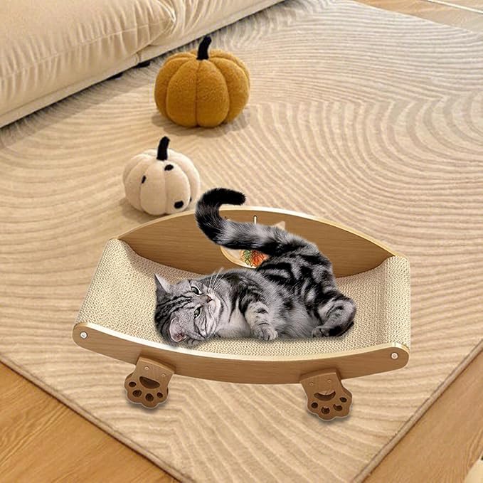Sisal Cat Scratcher Bed for Indoor Cats Scratching Chair Prevents Furniture Damage Wear Resistant Scratch Pad for Sleeping, 60x32x24cm