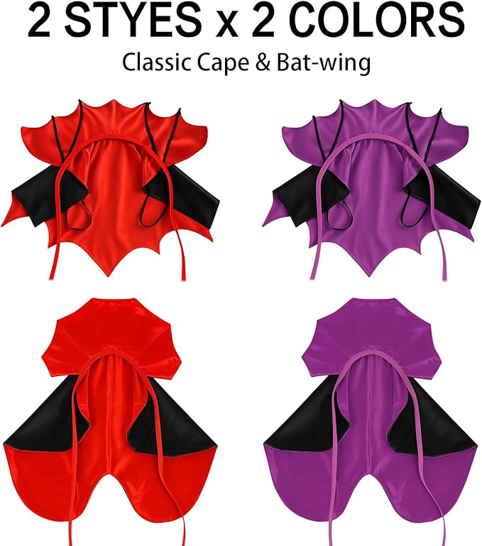 Dog Halloween Costume, Pet Cape for Small Puppy Dogs Cat Funny Red & Black Halloween Costumes with Neck Armor Adjustable Strap Idea for Vampire Party Cosplay (Red, XL)