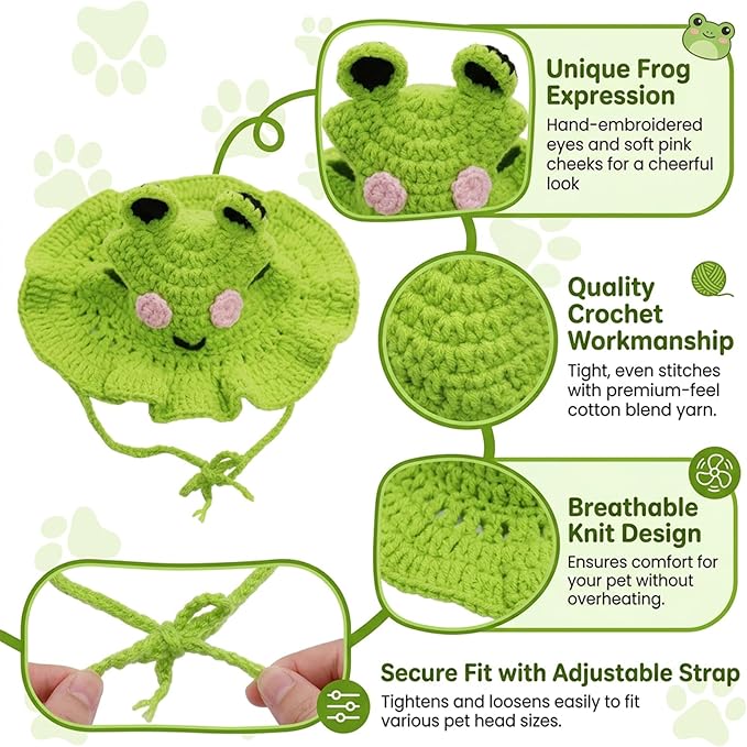 Cat Hat for Cats, Pet Cute Halloween Christmas Party Costume Accessories Headwear Comfortable for Puppy Cat Kitten Pet Puppies 11-14" (Green)