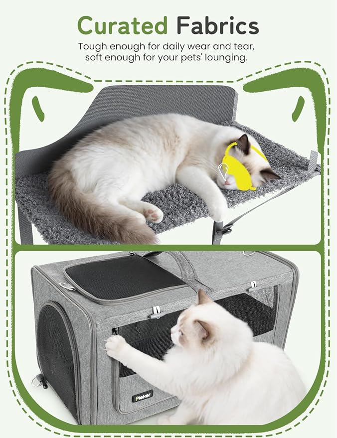 Pet Carrier for Small/Medium Cats Up to 22lbs, 4 in 1 Multi-Level Door Hanging Cat Tree Tower Condo for Indoor Cats, Collapsible and Tool-Free Assembly, Fits Doors <86in H