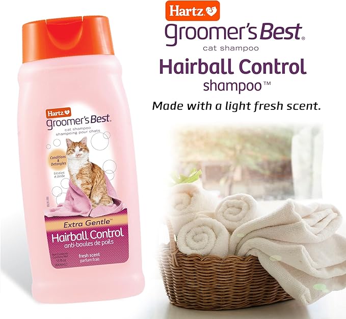Hartz Groomer's Best Cat Shampoo, Extra Gentle Hairball Control, 15 Ounces (Pack of 2)