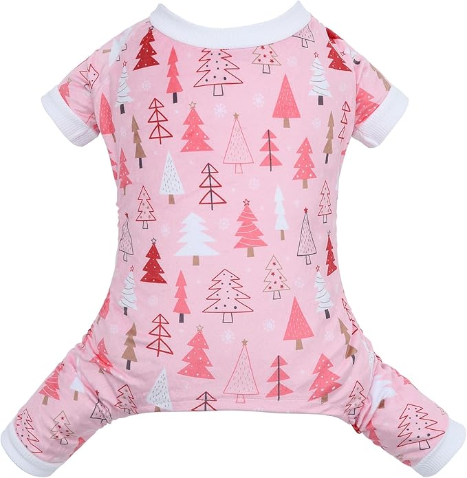 CuteBone Fleece Dog Christmas Pajamas Clothes Puppy Jammies Pet Apparel Cat Onesie for Chihuahua Yorkie Frenchies P312M