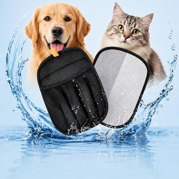 Upgraded Electrostatic Pet Hair Removal Glove,Quick Wiping, Reusable & Washable for Carpet Clothing Pet Beds Sofa Car Seats Effortless Cats & Dogs Hair Remover for Busy Pet Owners