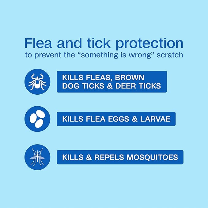 Adams Plus Flea & Tick Prevention Spot On for Dogs 15-30 Pounds, 12 Weeks & Older, 3-Month Supply, Kills Fleas, Flea Eggs, Flea Larvae & Brown Dog & Deer Ticks, Kills & Repels Mosquitoes For 30 Days