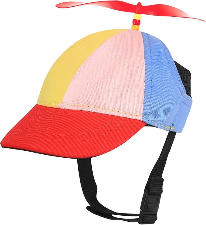 Pet Propeller Hat Cat Dog Colorful Pet Sun Protection Adjustable Baseball Cap Rainbow Pet Spinner Hat Funny Puppy Kitty Baseball Cap