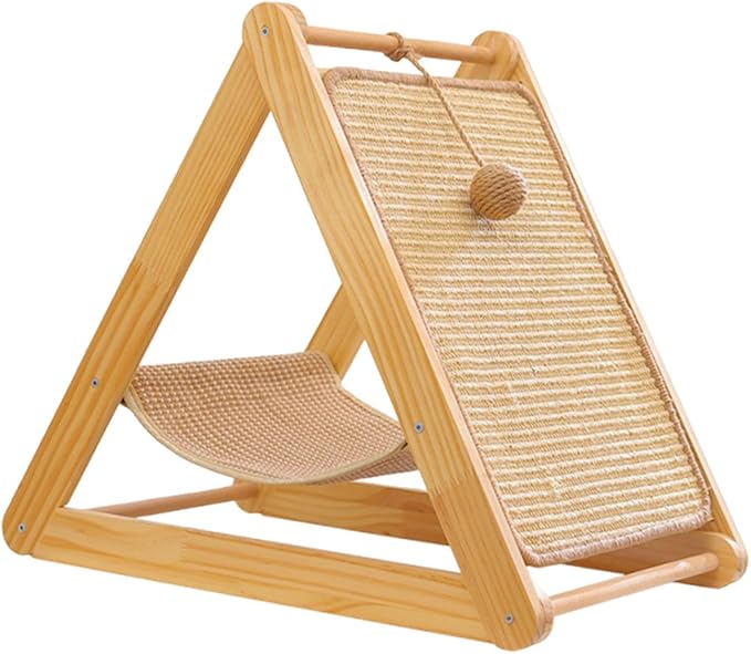 Baoblaze Cat Scratcher Bed Hammock Furniture Protector Rest and Supplies with Toy for Indoor Cats Scratch Pad
