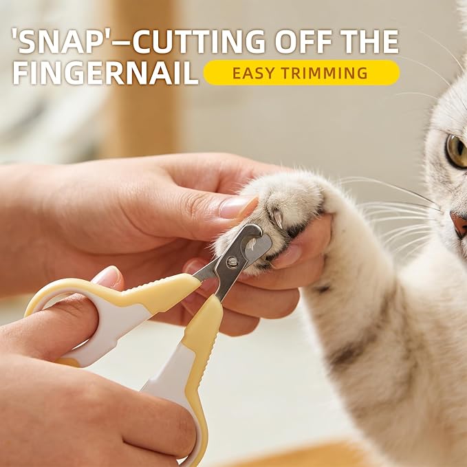 Yellow Cat Nail Clipper Scissor Style Cat Claw Clippers Cat Toenail Clippers Professional Pet Nail Trimmer for Kitten Cats Puppy Small Dogs Rabbit