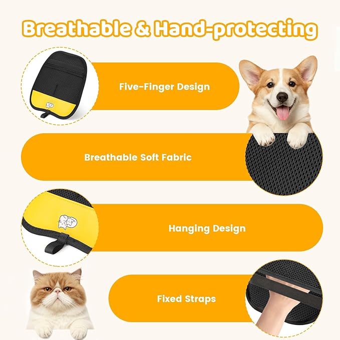 Pet Hair Removal Glove for Dogs & Cats, Newly Upgraded Reusable Electrostatic Pet Hair Remover Glove, Pet Hair Remover Mitt Tool for Couch, Furniture, Bed, Clothing, Carpet, Car Seat