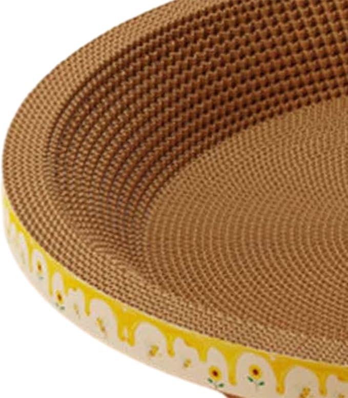 Round Cat Scratcher Pad Bed Round Cat Scratcher Board Interactive Toy Pet Cats Sleeping Bed for Small Medium Large Cats Kitty, 35cmx10cm