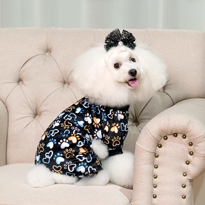CuteBone Dog Pajamas Costumes Fleece Pet Clothes Puppy Onesie Winter Holiday Cute Cat Jammies Keep Your Pet Warm in the Cold Weather P220XL