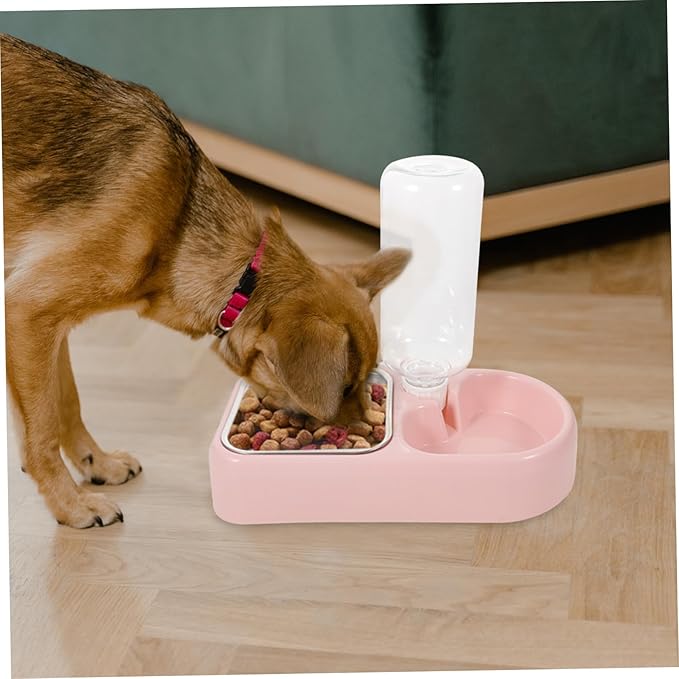 Double Pet Water Feeder Smooth Puppy Drinking Tool Cat Dog Water Dispenser for Home Pet Shop Use Pink Automatic Pet Water Bowl