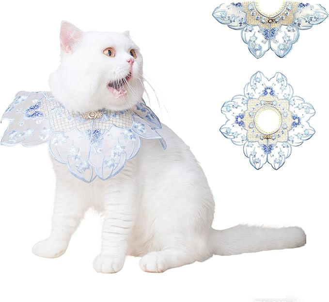 Leo Kitty Photo‑Ready Silky Pet Bandana Scarf Cape for Cats & Small Dogs – Butterfly Embroidery, Cat Halloween/Christmas Costumes Accessory, Gift-Ready