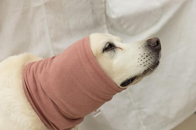 Dog Ear Cover Head Wrap Hematoma Compression Calming Quiet Ears Snood for Dogs Pink L