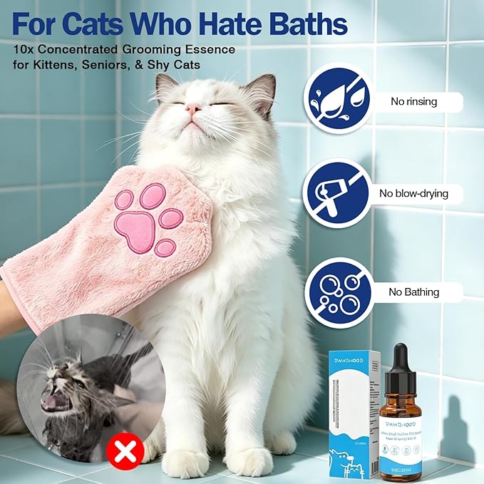 No-Rinse Pet Shampoo & Conditioner Essence for Dogs & Cats, Dilute Before Use, for Small/Medium Pets, Soothes Skin, Hydrates Coat, Pomegranate Scent, Suitable for Pet Steam Brush，0.34oz*1