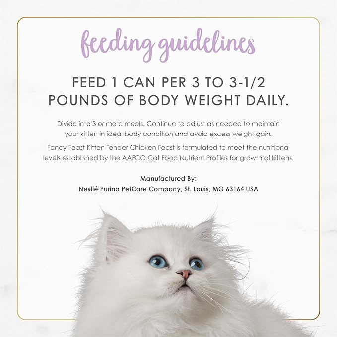 Purina Fancy Feast Kitten Tender Chicken Feast Wet Kitten Food Pate - (Pack of 24) 3 oz. Cans