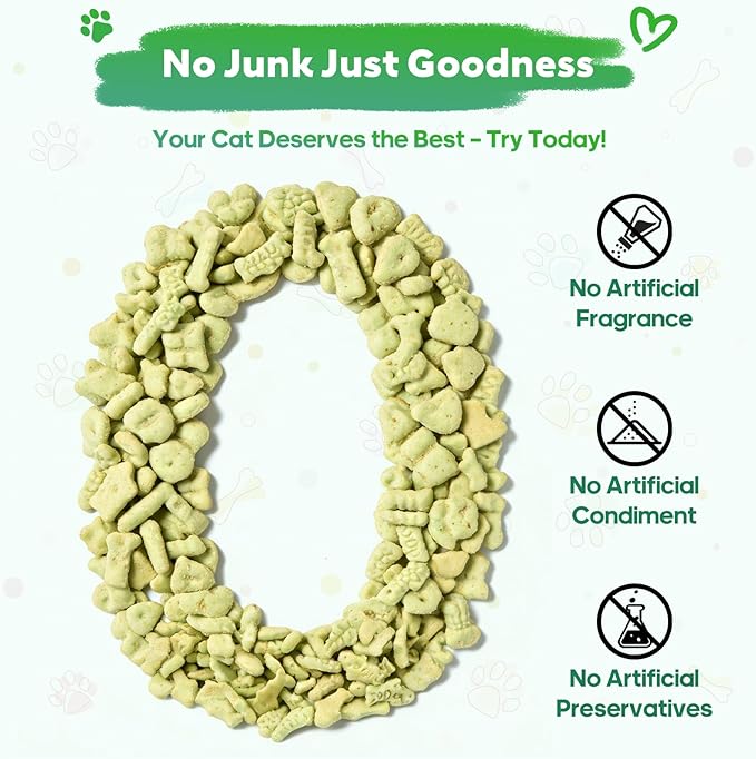 13.4 OZ Catnip Cat Treats for Indoor Cats with Cat Grass Hairball Control & Dental Care Natural Chicken Kitten Snacks Crunchy Training Biscuits for Teeth Cleaning