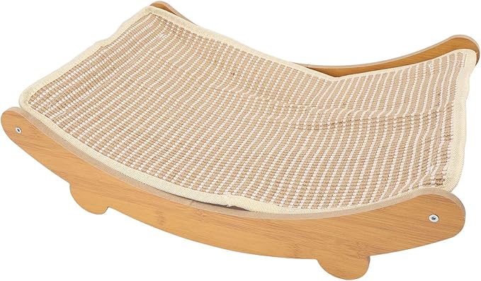 Cat Hammock Chair Scratch Cat Scratching Hammock Wooden Cat Rest Lounge Bed Portable Beach Chair Cat Hammock Furniture Protector Cat Scratcher Bed for Home (Medium)