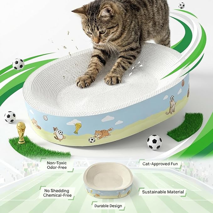 Plant Fiber Scratching, Cat Scratcher, Lounge Bed Cat Scratch Board Bowl Mat for Kitten Medium Large Breed Furniture Door Couch Carpet Protection Indoor Enrichment Professional Grade Quality