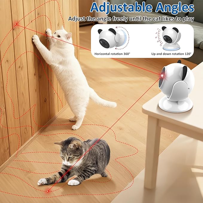 Sofolor Laser Cat Toys for Indoor Cats, Automatic Cat Laser Toy with Random Trajectory, Suction Cup Design, Run Quiet, USB Rechargeable
