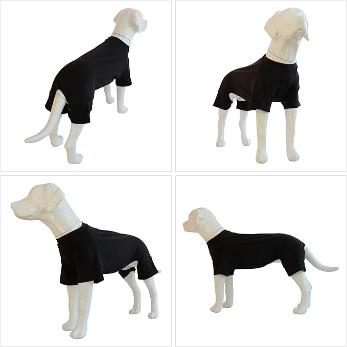 Lovelonglong Dog Full Bodysuit – Stretchy Yoga Fabric 4-Leg Dog Pajamas, Breathable & Lightweight Dog Onesie for Indoor & Outdoor, Shedding Control & Travel Wear